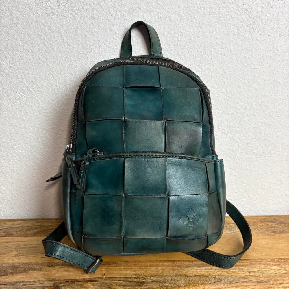 Patricia Nash "Jacini" Teal Woven Leather Backpack – Gorgeous -EUC!